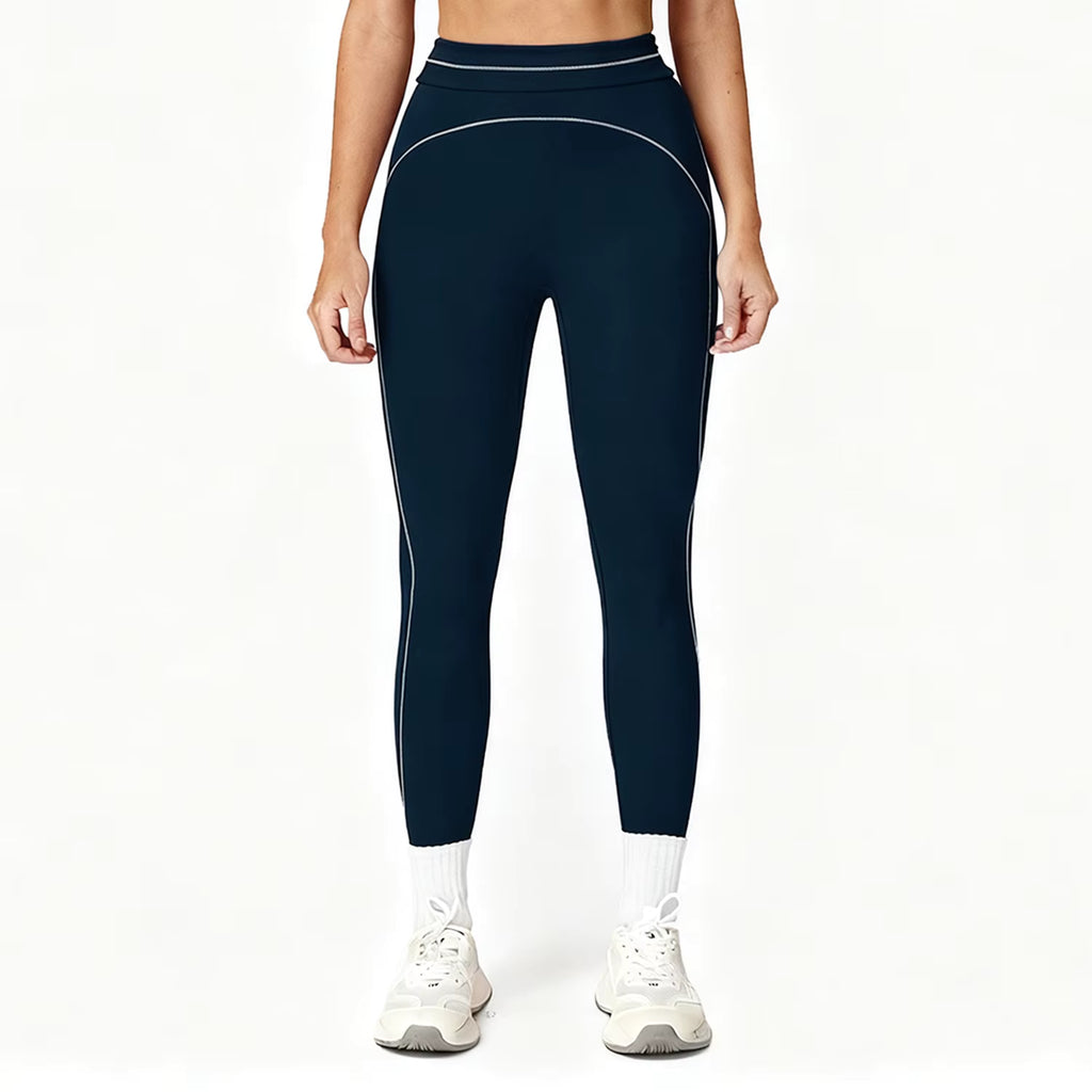 Leggings de Yoga com Cintura Alta e Linhas de Contorno