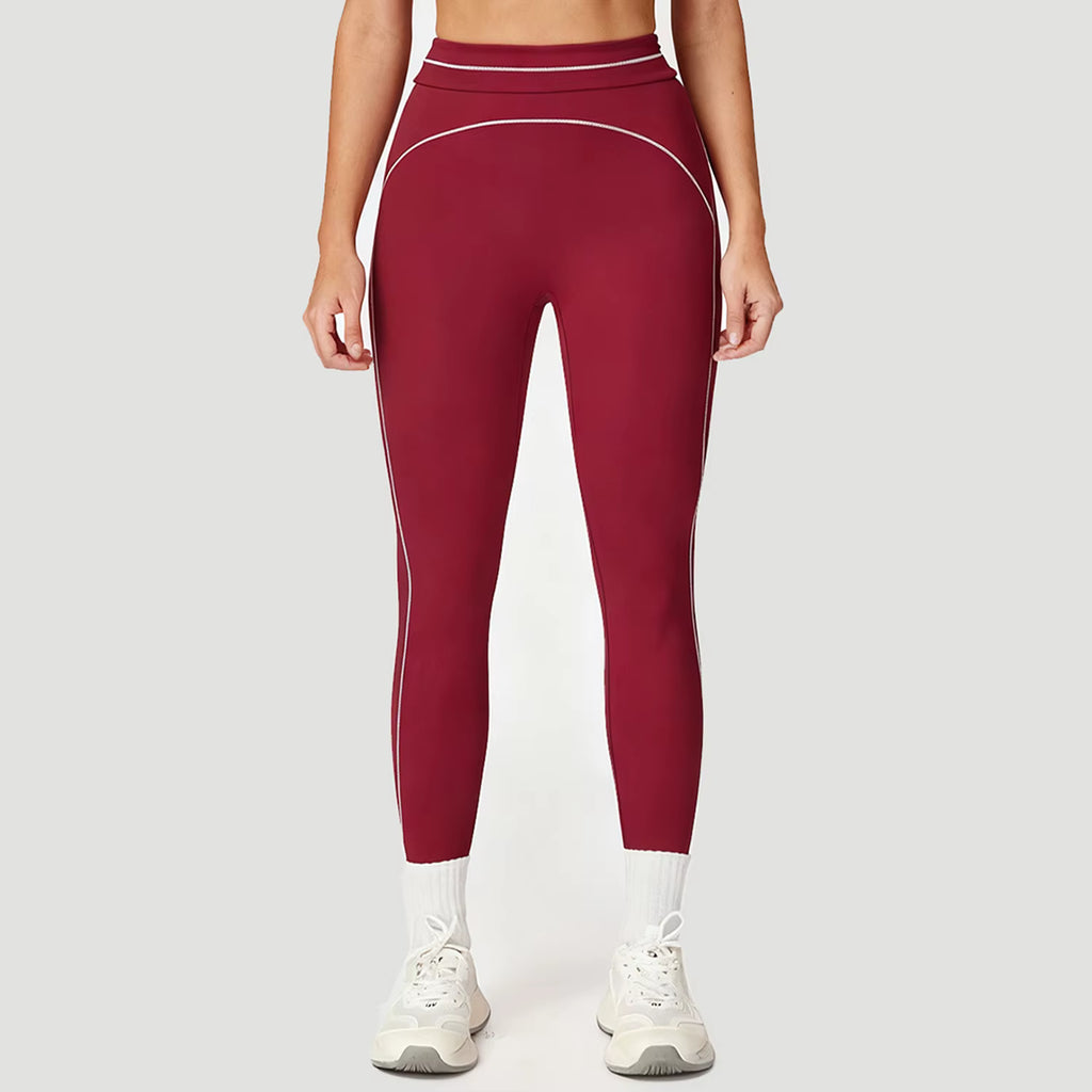 Leggings de Yoga com Cintura Alta e Linhas de Contorno