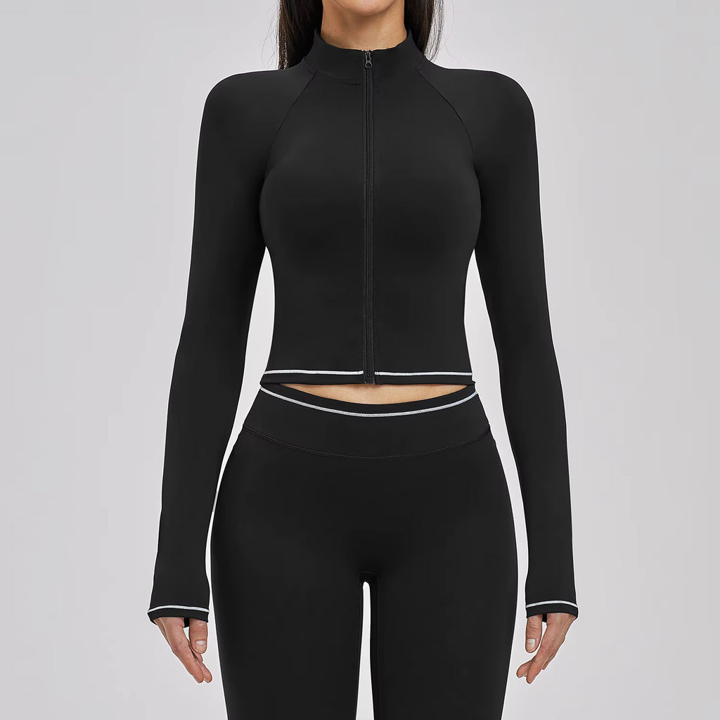 Conjunto Fitness c/ Casaco de Manga Comprida e Calções