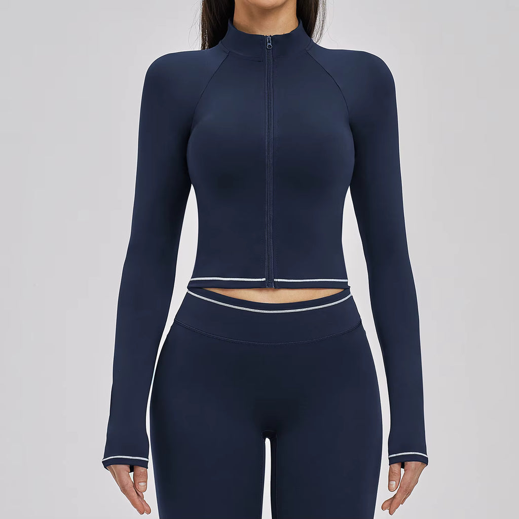 Conjunto Fitness c/ Casaco de Manga Comprida e Calções
