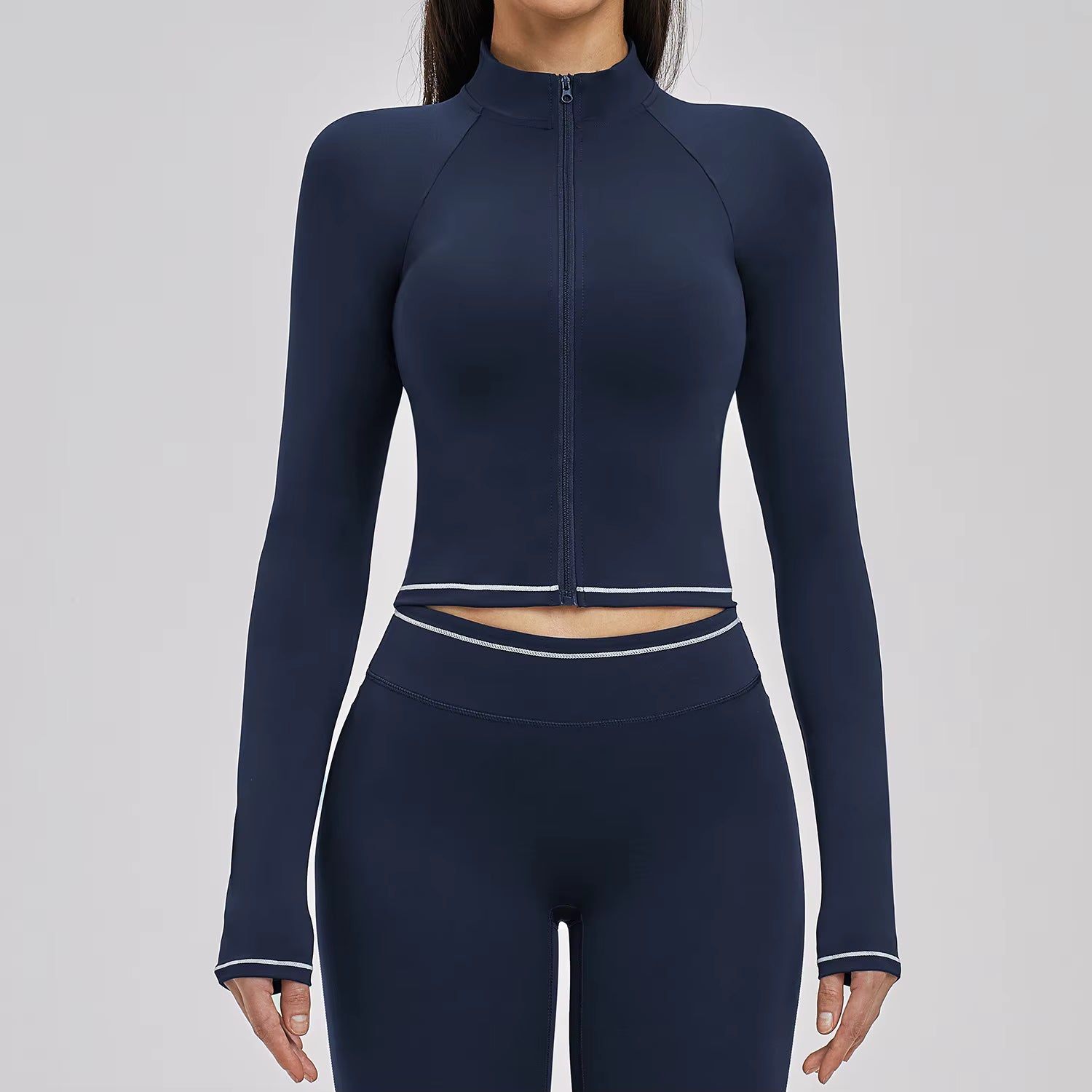 Conjunto Fitness c/ Casaco de Manga Comprida e Calções